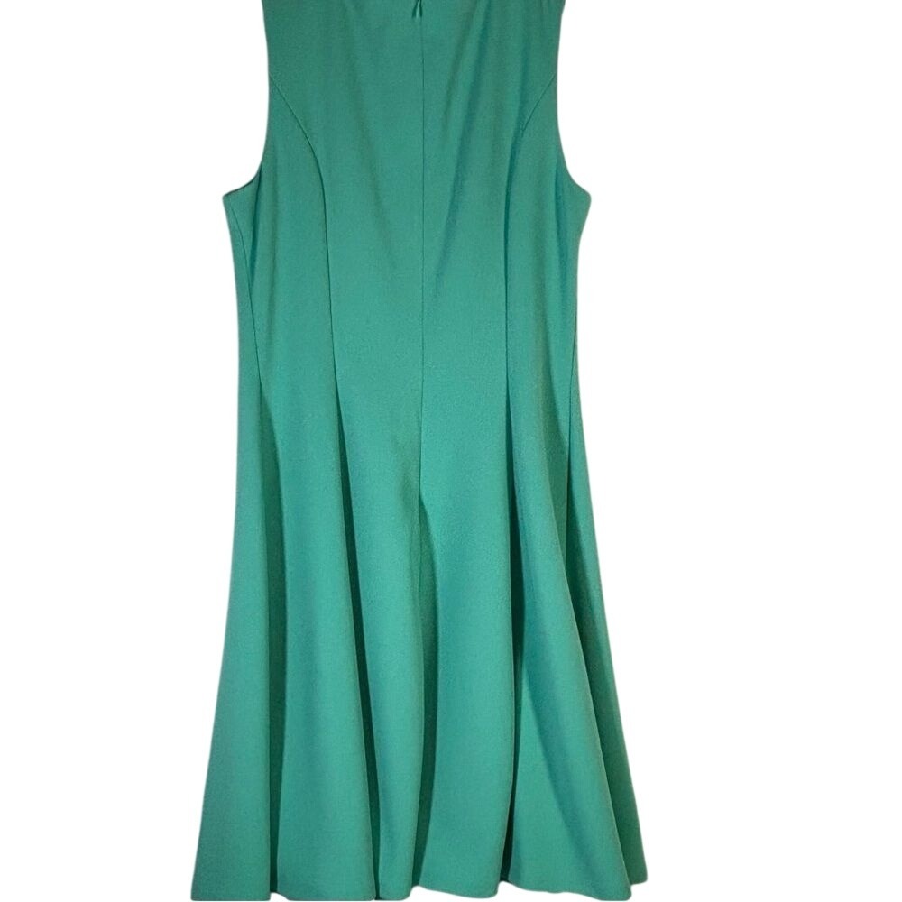 Alyx Teal Green Fit and Flare Dress Strappy Cutout Neckline Sleeveless Size 8 - Picture 3 of 6